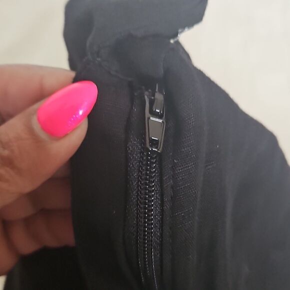 H&M Women's Linen Blend Wide Leg Dress Pants Size 0 Black - Picture 7 of 16